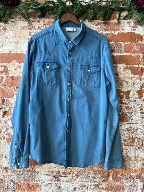 ASOS Light Blue Denim Button-Down Shirt
